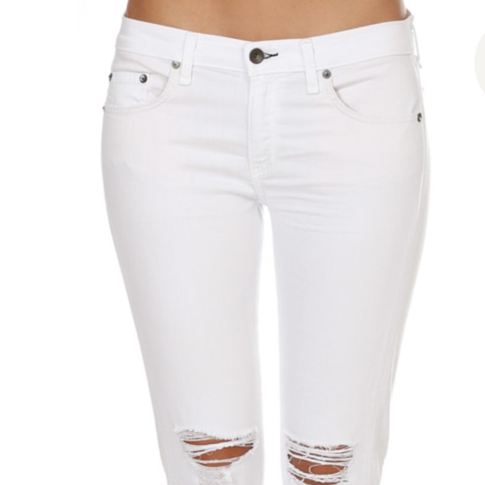 Rag and Bone White Dre Capri Pants - Size 32 - Picture 3 of 7